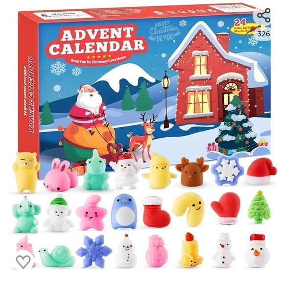 Advent Calendar  Christmas 24 mochi squishables to open New in sealed packages - Picture 11 of 11